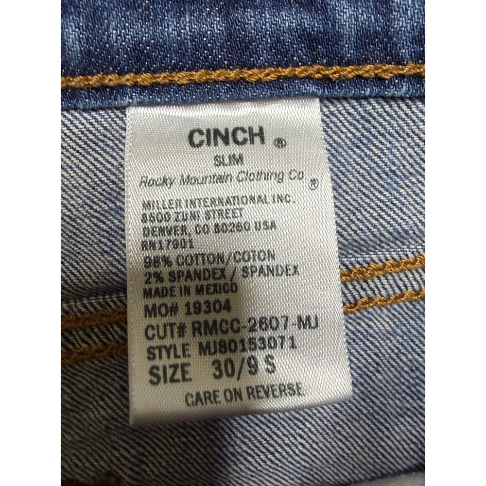 Cinch Jeans Womens 30/9 S Blue Jenna Slim Fit Straight Leg Denim Pants - Picture 5 of 11